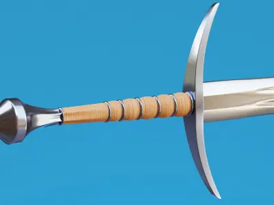 Bastard Sword Low-poly 3D model order