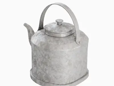 Used Iron Kettle 03  Low-poly 3D model