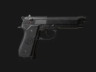 Beretta-92 pen Low-poly 3D model