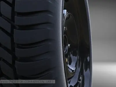 Tire on rim 3D model