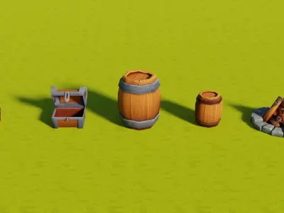 3D Farm Assets Pack model Low-poly 3D model
