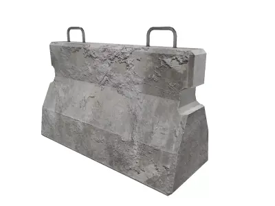 Stone Barrier 2 Low-poly 3D model