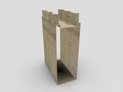 Medieval Castle Module 02 Low Poly PBR Realisitc Low-poly 3D model