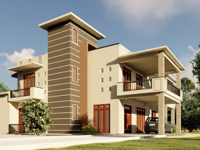 Private House Low-poly 3D model purchase