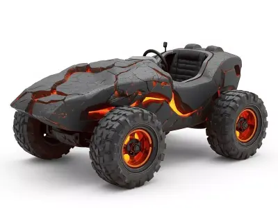  Volcanic Magma Brass Era Runabout 3D Model Low-poly 3D model