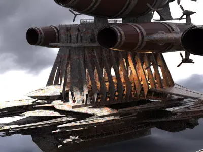 Red Royal Dragon Cathedral Ship 3D model