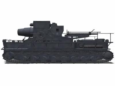 Karl-Gerat Self-Propelled Siege Mortar Low-poly 3D model