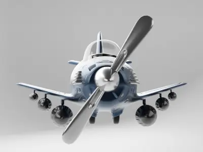 Code 1543 Custom Cartoon Plane 3D model