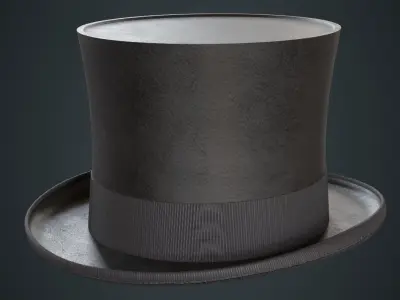 Top Hat 1A Low-poly 3D model