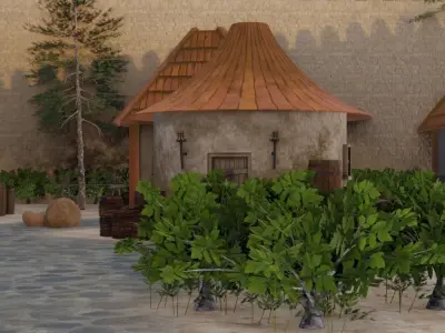 Fortified Hill Town 3D model