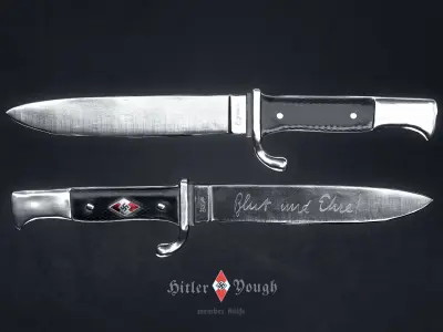 WW2 German Hitler Youth Knife Free low-poly 3D model