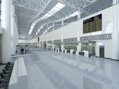 Airport Terminal Interior 02 3D model