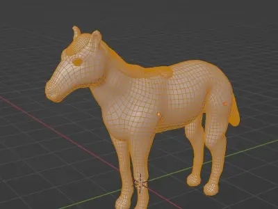 Basic Horse with Texture and Rig Free low-poly 3D model