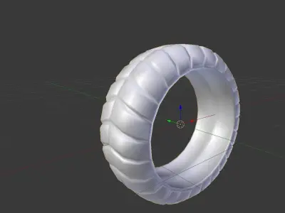 Futuristic Tire Low-Poly Version Low-poly 3D model