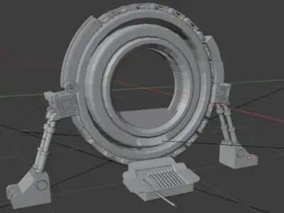 Sci-fi futuristic shuttle device 3D model