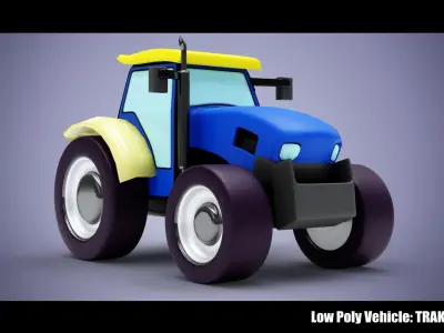 Low Poly Vehicle -  Traktor Low-poly 3D model