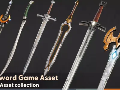 22 Sword with Texture - Game Asset 3D model