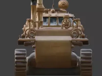 Steampunk Light Armored Vehicle 3D Model Low-poly 3D model