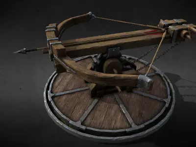 Stylised balista Low-poly 3D model