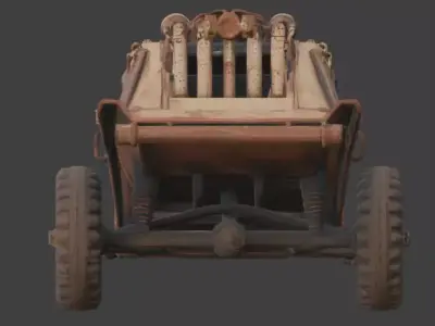 Post-Apocalyptic Raider Skull Buggy model Low-poly 3D model