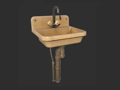 Utility Sink Low-poly 3D model