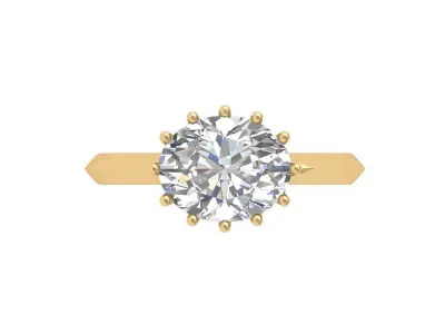 Oval Solitaire Ring 3D print model 7