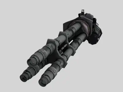 minigun machine gun Free low-poly 3D model