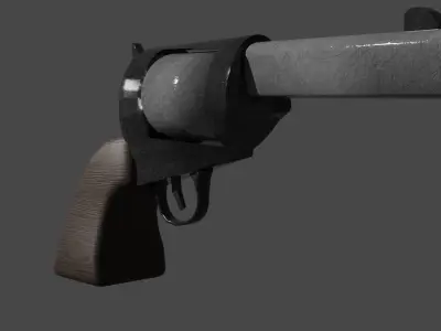 Revolver LowPoly free Free 3D model