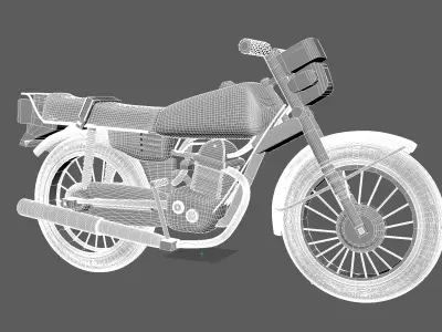 Honda CG125 Detailed 3D Model Retro Motorbike for Vray Blender 3D model