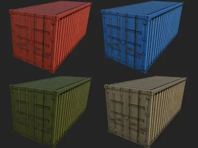 Shipping Cargo Container Stylized Low-poly 3D model