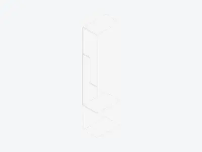 Locker - Laminate - Integral - Step - High Base Low-poly 3D model