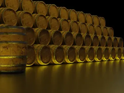 Old Wooden Barrel Low-poly 3D model purchase