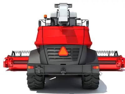 Red Combine Harvester 3D model get