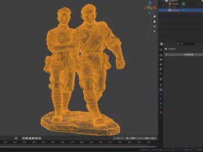 Military sculpture warrior  military battle war hero  soldier 3D print model 16