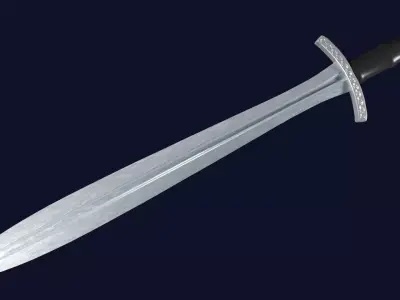 Xyphos sword with Caroling handle Low-poly 3D model
