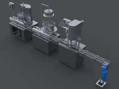 Regional cheese production line 3D model