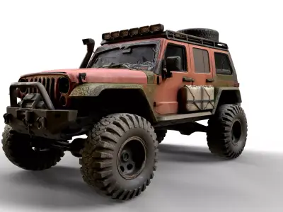 Heavy Duty Off-Road 4x4 Expedition SUV Low-poly 3D model