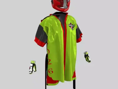 Full Outfit with Gloves Shorts  and Protective Gear ZPRJ  Low-poly 3D model