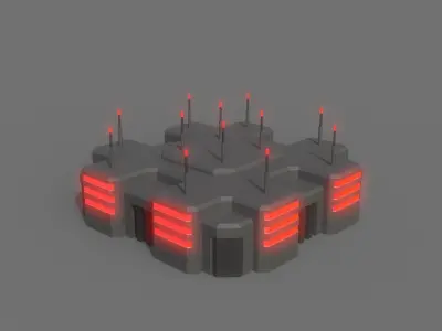 PBR Sci-Fi Building A20 Low-poly 3D model