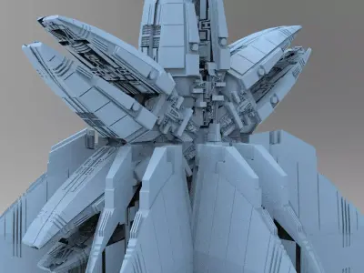 Star Flower Ship design Ships 3 3D model