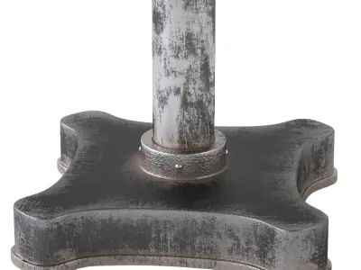 Viktor Industrial Solid Metal and Cast Iron Dining Table 3D model