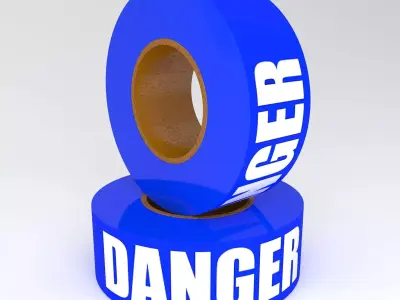 DANGER Tape Blue 3D model