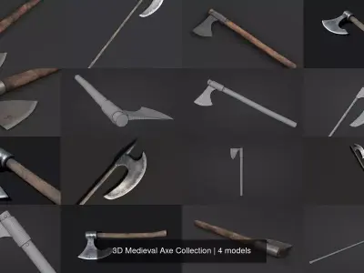 3D Medieval Axe Collection 