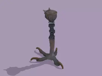 Tibetan bird claw lamp stand 3D model