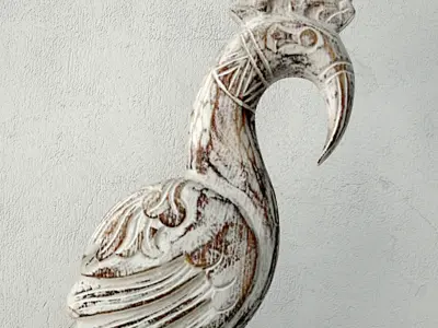 Wood sculpture Noble Cendrawasih 3D model