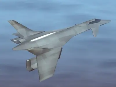 Stealth aircraft lowpoly Low-poly 3D model