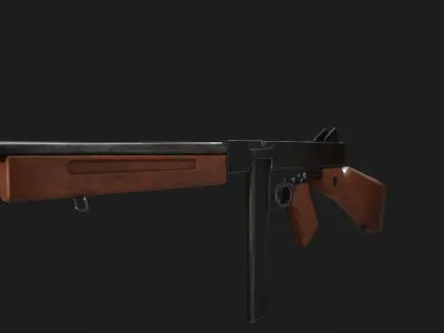Thompson M1A1 Low-poly 3D model