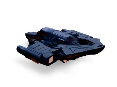 Scifi Gunship Futuristic Spacecraft Model Low-poly 3D model