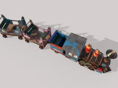 Old Amusement Park Train 3D model