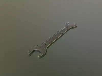 Old wrench Free low-poly 3D model purchase